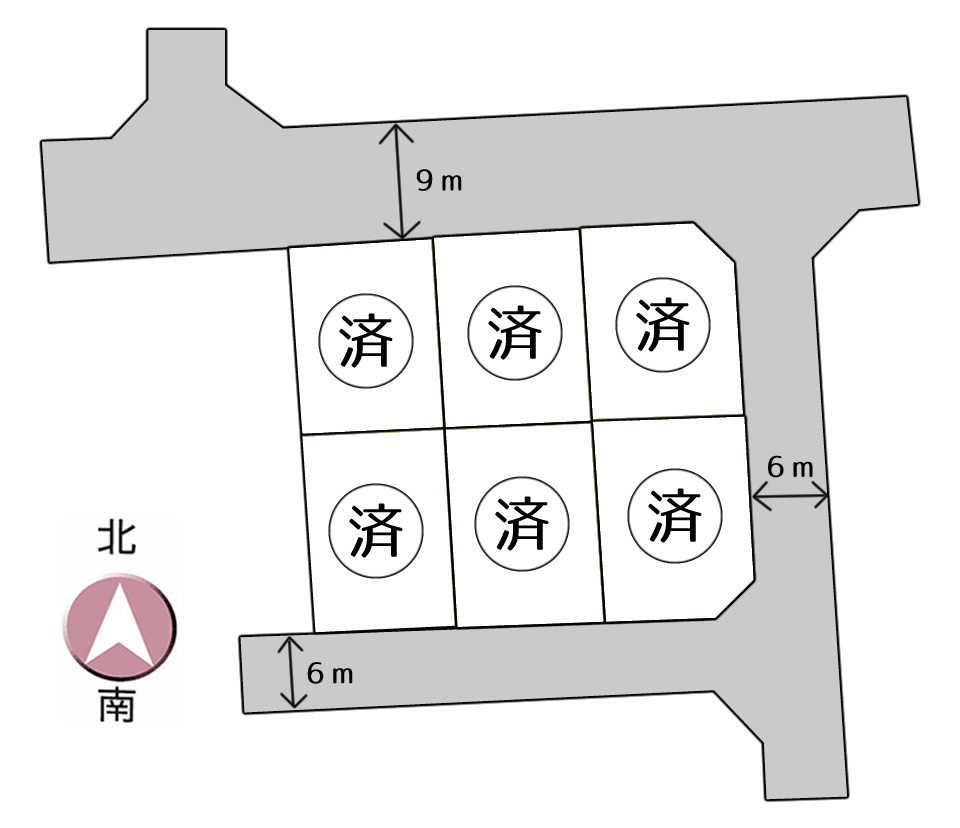 栃木市箱森町ニュータウン 全6区画